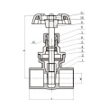 Female Thread Forged Brass Gate Valve Casting Handle